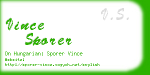 vince sporer business card